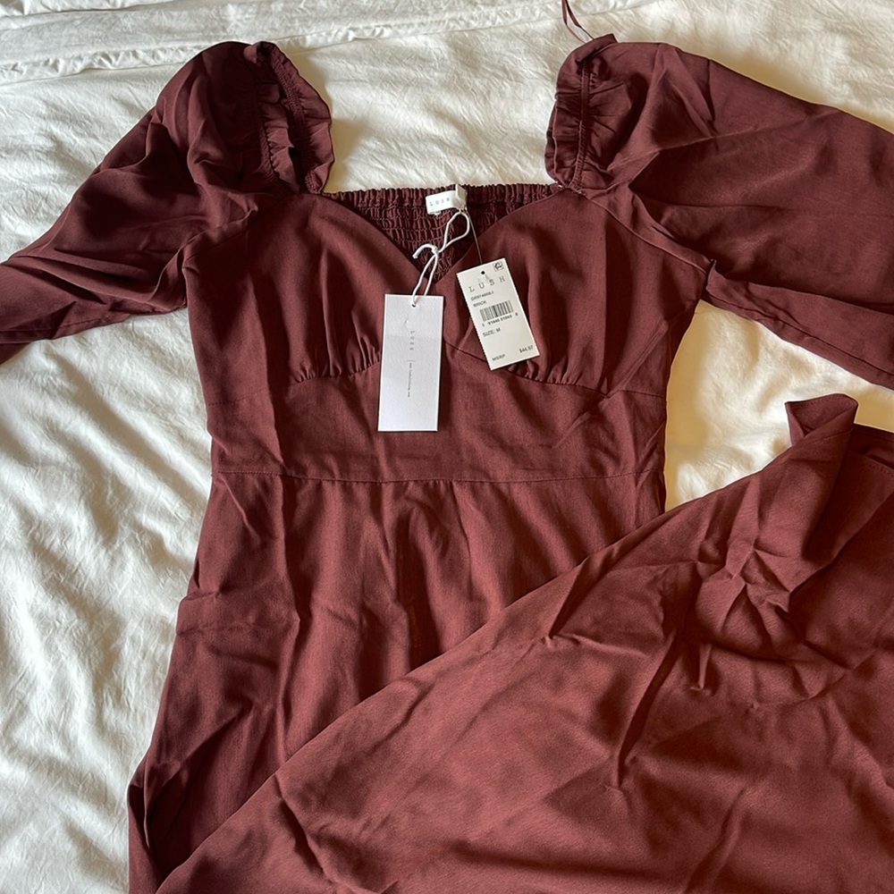 Lush Long Brick colored dress